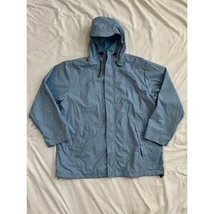 Lands End men’s size XL slate blue hooded waterproof jacket